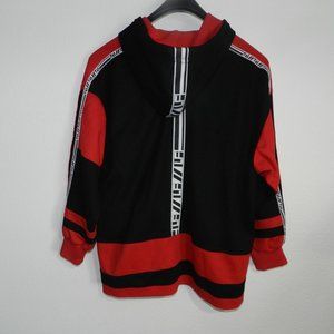 LF The Brand logo detail black/red athleisure zip up hoodie jacket